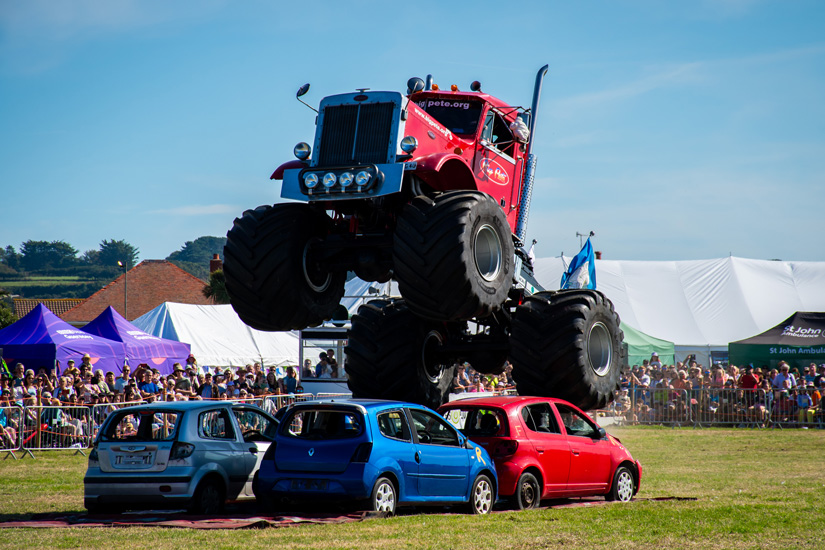 Big Pete the monster truck crushing cars
