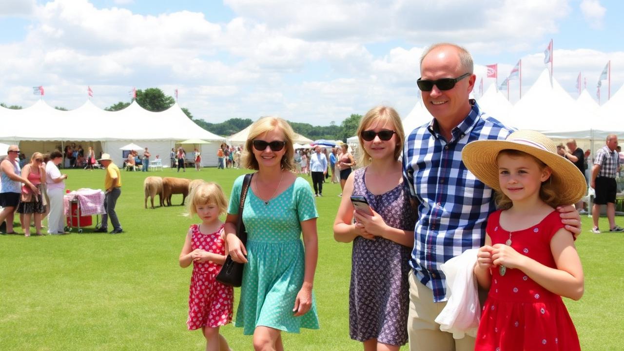 Families enjoying the show