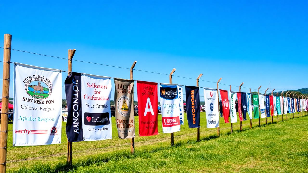 Sponsor banners along the showground